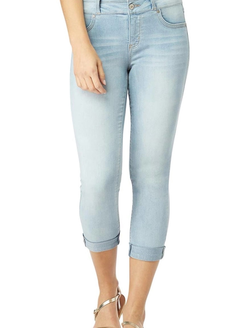 Wallflower Light Wash Cropped Skinny Jeans